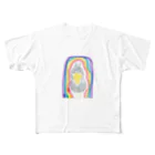 manamanawaruの虹とハシビロ フルグラフィックTシャツ