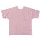 ピンクうさぎの全面的にうさぎ フルグラフィックTシャツ