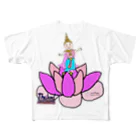 uwotomoの【THAILAND】蓮と踊り子 フルグラフィックTシャツ