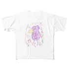 manamanawaruのパープルワルビロ フルグラフィックTシャツ