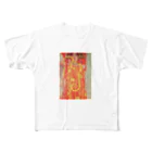 Art Baseのグスタフ・クリムト / 1907 /University of Vienna Ceiling Paintings (Medicine) / Gustav Klimt All-Over Print T-Shirt