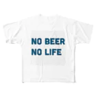 mustachesのNO BEER  NO LIFE All-Over Print T-Shirt