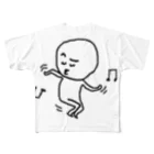 笹錦あきらの白くゆるい人　ダンシング フルグラフィックTシャツ
