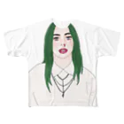 Girl_To_LadyのGreen Hair Girl フルグラフィックTシャツ