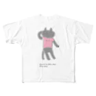 nicospyderのおしゃれねこ くろ フルグラフィックTシャツ