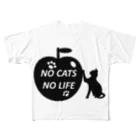 Nobuoの猫好きの猫好きによる猫好きのためのアイテム フルグラフィックTシャツ