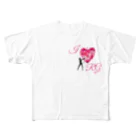 lilli-starling　dépayséeの新体操ガール裏表プリントTシャツ　フープ・バタフライ All-Over Print T-Shirt