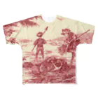 J. Jeffery Print Galleryのトワルドジュイ Toile de Jouy フルグラフィックTシャツ