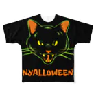 gemgemshopのニャロウィン フルグラフィックTシャツ