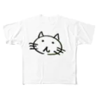 NOTpandaの虚無顔のねこ フルグラフィックTシャツ