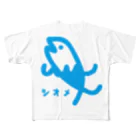 こみやだいすけのシオメ キャラクター 青 フルグラフィックTシャツ