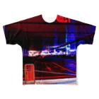 深夜のターミナル駅の大阪のバスターミナル All-Over Print T-Shirt