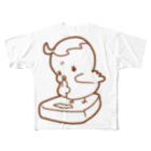 ひよことゆるかわハウスのシンプルひよこのひよぴよちゃん フルグラフィックTシャツ