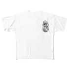 工房ＨＡＮＺＯＵの前面(片面)プリント　しゃがむ土偶くん　＃土偶シリーズ All-Over Print T-Shirt