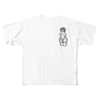 工房ＨＡＮＺＯＵの前面(片面)プリント　縄文のビーナスさん　土偶シリーズ All-Over Print T-Shirt