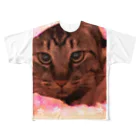 lunamoonaoのしましま猫ちゃん。 All-Over Print T-Shirt