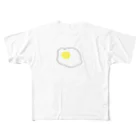 beigeのegg フルグラフィックTシャツ