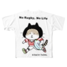 ほっかむねこ屋（アトリエほっかむ）のラグビーねこ All-Over Print T-Shirt