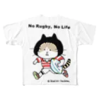 ほっかむねこ屋（アトリエほっかむ）のラグビーねこ　#ラグビー #猫 フルグラフィックTシャツ