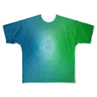 gemgemshopのAbstract #10 （緑と青のグラデーション） フルグラフィックTシャツ