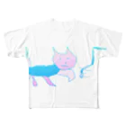 水草の猫マン4 フルグラフィックTシャツ