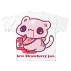 影屋のI love Strawberry jam. フルグラフィックTシャツ