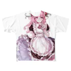 女の子の絵しょっぷの丸メガネメイドちゃん All-Over Print T-Shirt