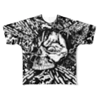 toy.the.monsters!のスカル　チェーン　白黒 All-Over Print T-Shirt