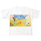 LIONの信仰的ショップの花畑の邂逅 フルグラフィックTシャツ