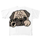 パグ PUG ぱぐ  OHMAI GALLERYのPUG-ぱぐ-パグ-パーグーTシャツ フルグラフィックTシャツ