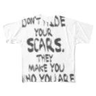 SCARSのDon't hide your scars! フルグラフィックTシャツ