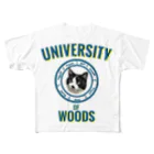 おだちゃんと7匹の猫たちのWOODS UNIVERSITY All-Over Print T-Shirt