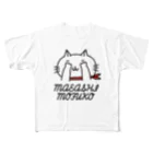 maeashimofukoの目隠し猫 フルグラフィックTシャツ