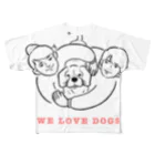 yyyyのWe love dog フルグラフィックTシャツ