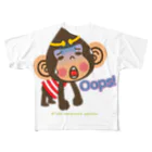 ザ・ワタナバッフルのドングリ頭のチンパンジー”ウープス/Oops!” All-Over Print T-Shirt