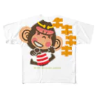 ザ・ワタナバッフルのドングリ頭のチンパンジー”キキキ” All-Over Print T-Shirt