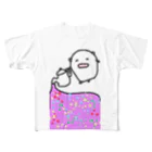 ダイナマイト87ねこ大商会のミラクルなteaを振る舞うねこです All-Over Print T-Shirt