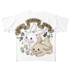 みしゃ@Atelier Robinのレトロアニマル 春待ちうさぎ All-Over Print T-Shirt