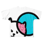 yusugomoriの【グロカワ】 ノウネコ Tシャツ - ホワイト All-Over Print T-Shirt