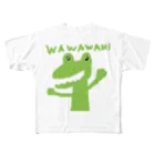 アケジの可愛いもの沢山のショップのWAWAWANIワニ フルグラフィックTシャツ