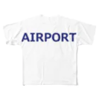アメリカンベース のエアライングッズ　AIRPORT　飛行機　空港 All-Over Print T-Shirt