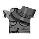 Daoji's Flagのハット猫のミント フルグラフィックTシャツ