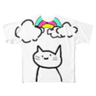 うーたんのうーねこと雲（＆にじ） フルグラフィックTシャツ