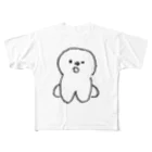 INU dayo SHOPのおすわりビションフリーゼ フルグラフィックTシャツ