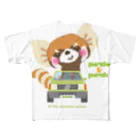 ザ・ワタナバッフルの大耳のレッサーパンダ "PANDA & PANDA" フルグラフィックTシャツ