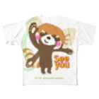 ザ・ワタナバッフルの大耳のレッサーパンダ "See You" フルグラフィックTシャツ