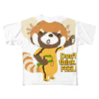 ザ・ワタナバッフルの大耳のレッサーパンダ "Don't think.Feel" All-Over Print T-Shirt