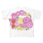 お花屋さんの花束 フルグラフィックTシャツ