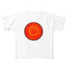 w a k e a uのw a k e a u 太陽 フルグラフィックTシャツ