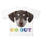 Puppy Vibesの#go out フルグラフィックTシャツ